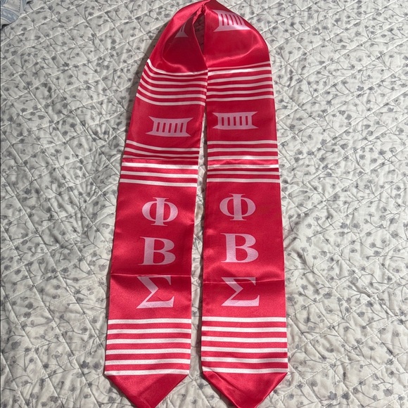 Other - Pinkish Red and White Greek Letter Phi Beta Sigma Stole